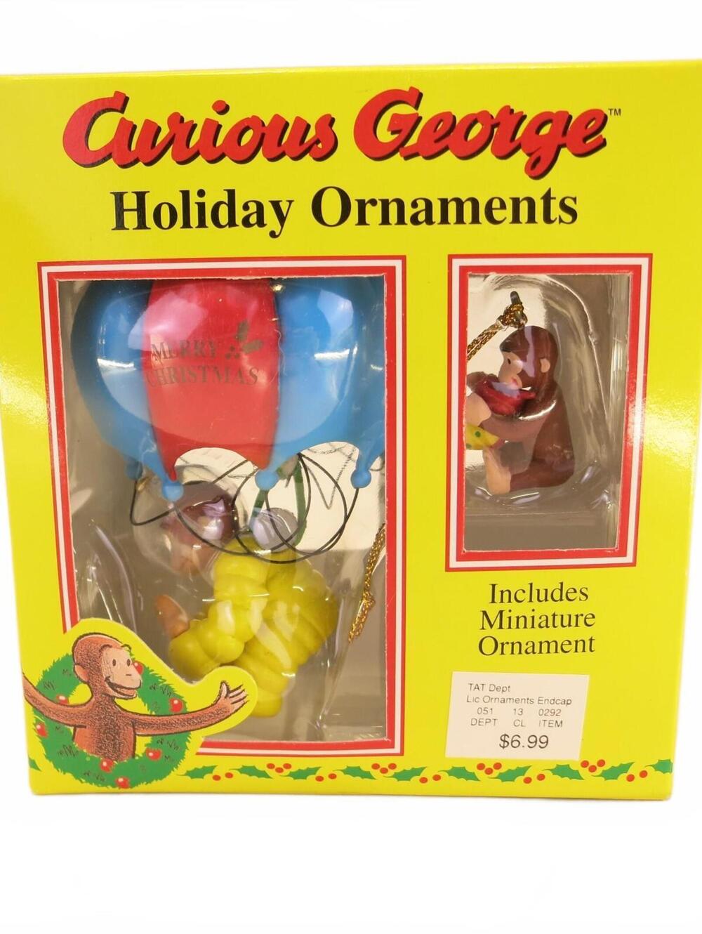 Vintage Curious George Holiday Ornament Space Chimp Trevco Trading Co NIB